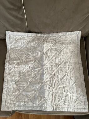 Pottery Barn grey mistQuilted Euro sham- Classic Stitched Pattern